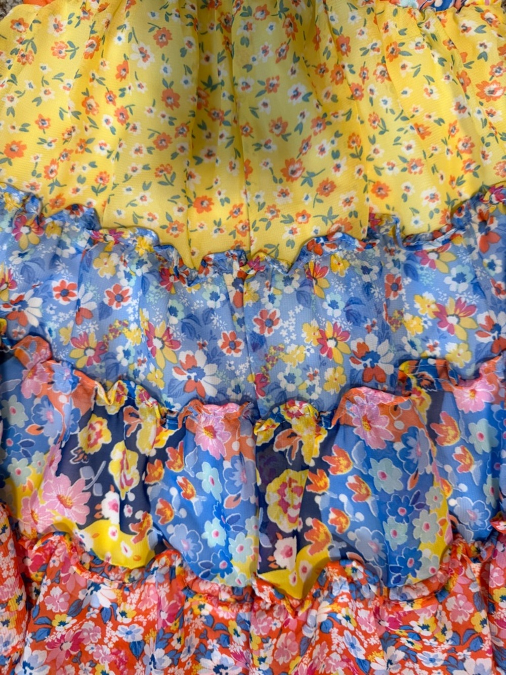 2 dresses size 4 Jona Michelle Coral Floral Ruffle Tie-Shoulder Dresses - Picture 5 of 8